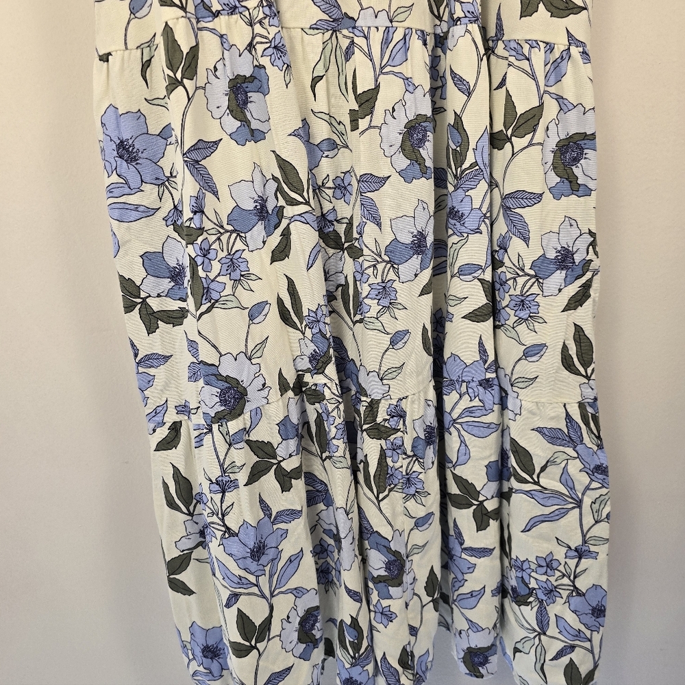 NWT Baltic Born Sorrento Blue Floral Tiered Linen/rayon Maxi Dress. Ladies XL - Picture 9 of 13
